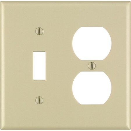 Leviton Leviton Ivory 2 gang Thermoset Plastic Duplex/Toggle Wall Plate 1 pk 86005-000